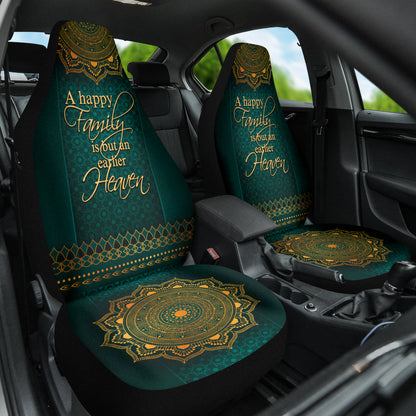 Family Quote A Happy Family Is But An Earlier Heaven Car Seat Covers Style 2 210102