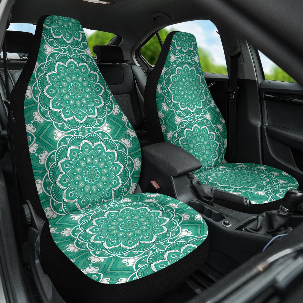 Green Mandala Circle Car Seat Covers 212401