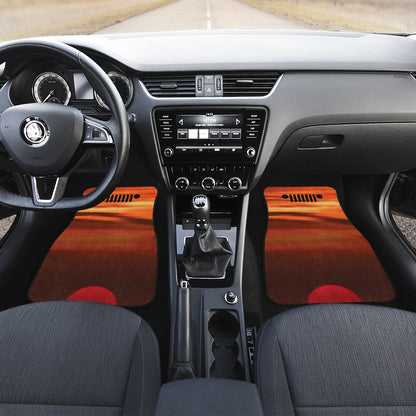 Jeep Girl Sunset Orange Car Floor Mats 211401