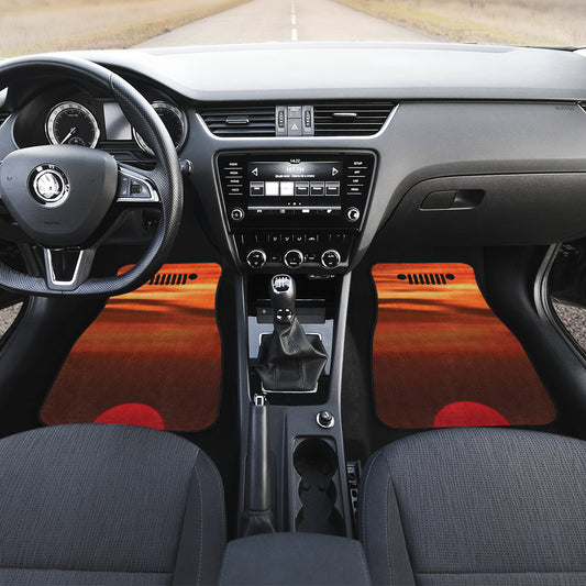 Jeep Girl Sunset Orange Car Floor Mats 211401