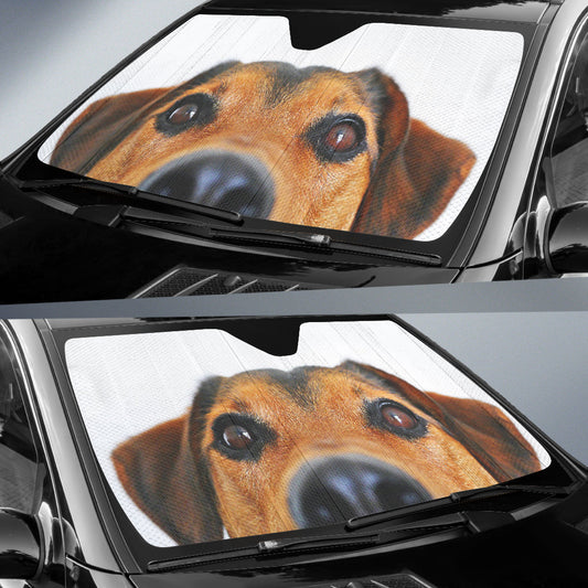 Sweet Adorable Dog Illustration with Gentle Expression Car Auto Sun Shades 211302