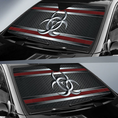 Biohazard Red Hole Metal Printing Car Auto Sun Shades 212101