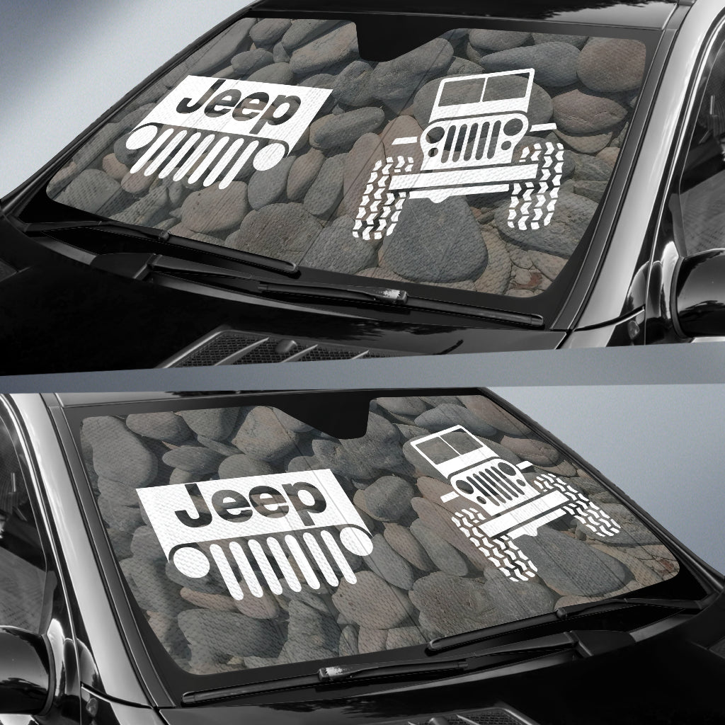 Jeep Offroad Car Auto Sun Shades Tungsten White Stones 210102