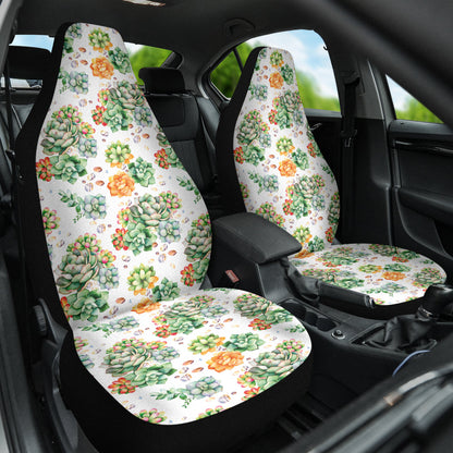 Succulent Natural Watercolor White Background Car Seat Covers 212301