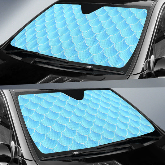 Blue Green Watercolor Mermaid Scale Car Auto Sun Shades 211302