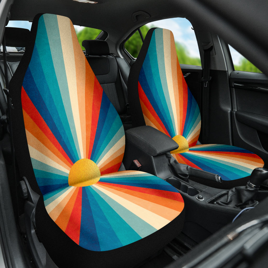 Retro Sunrise Colorful Car Seat Covers 210202