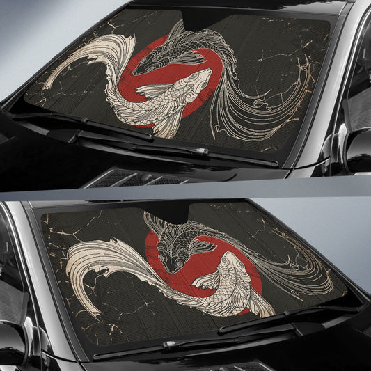 Japan Koi Fish Art Car Auto Sun Shades 212801