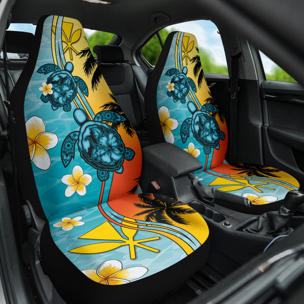 Turtle Plumeria Flower Kanaka Maoli Car Seat Covers 212101
