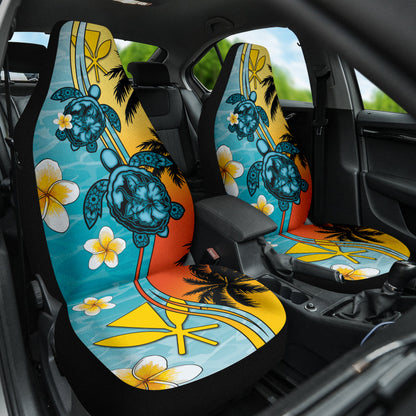 Turtle Plumeria Flower Kanaka Maoli Car Seat Covers 212101