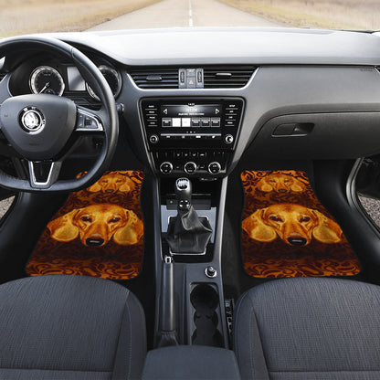 Dachshund Portrait Highlighted by Warm Baroque Textures Car Floor Mats 211402