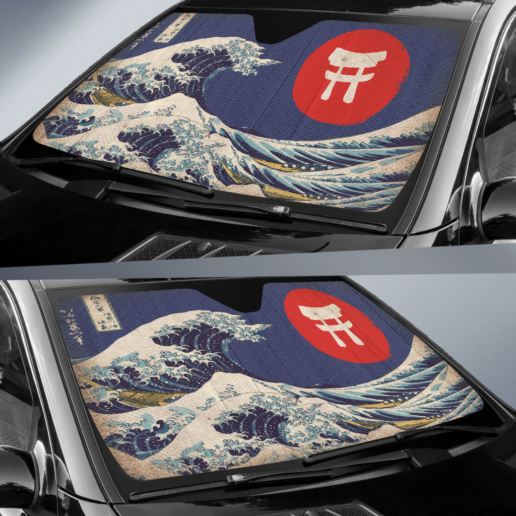 Japan Waves Art Gift Car Auto Sun Shades 212801