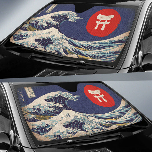 Japan Waves Art Gift Car Auto Sun Shades 212801