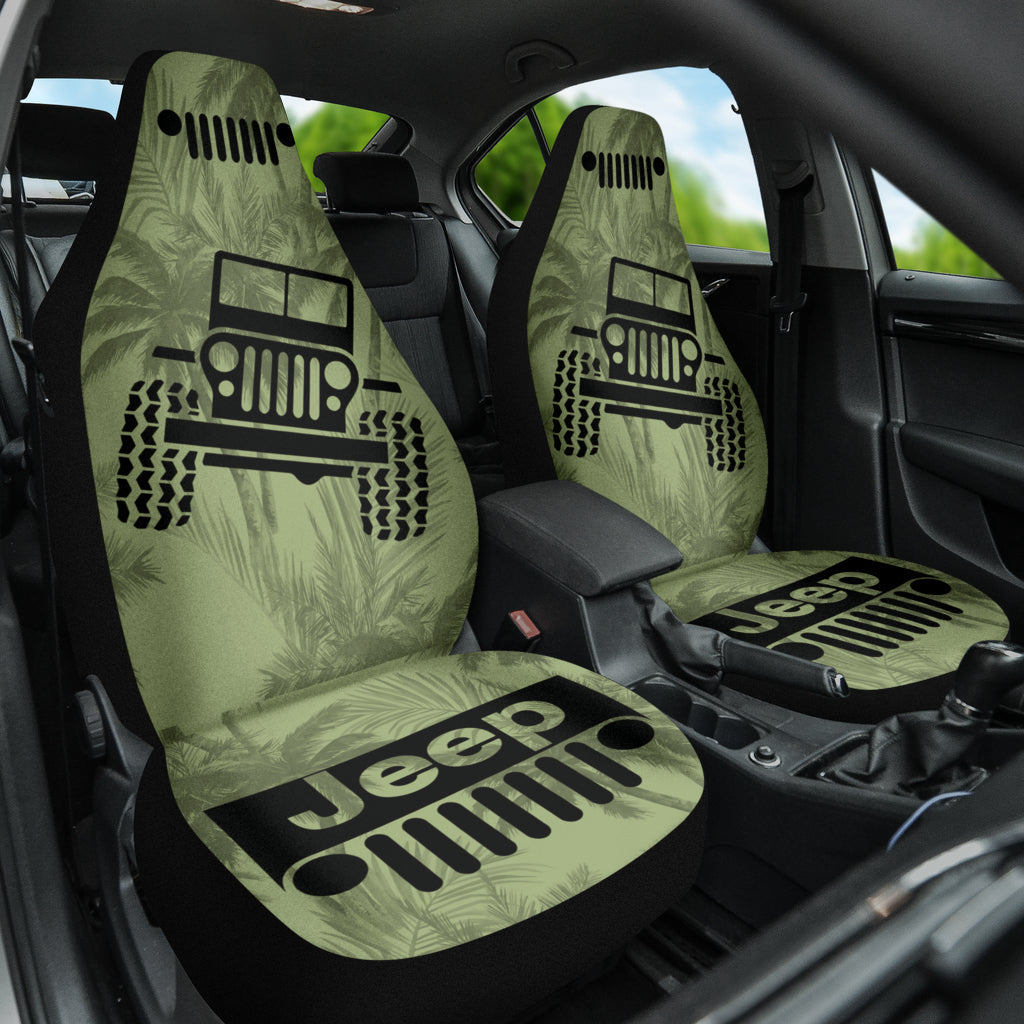 Jeep Offroad Drabolive Black Beach Palms Car Seat Covers Style 1 211701