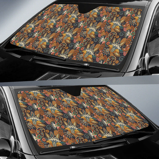Vintage Color Paisley Pattern Car Auto Sun Shades 212201