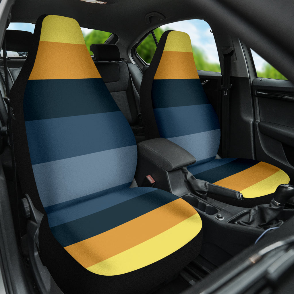Retro Yellow Blue Car Seat Covers 210202