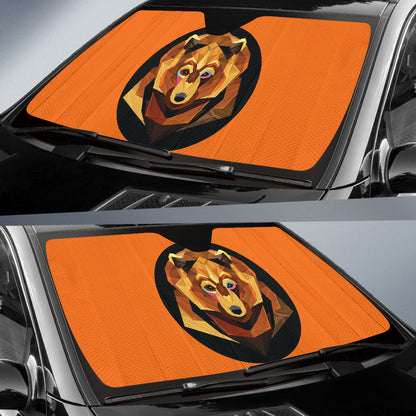 Polygon Bear Portrait with Bold Warm Geometry Car Auto Sun Shades 211502
