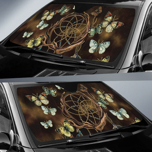 Print Dreamcatcher Butterfly Boho Universal Car Auto Sun Shades 211801