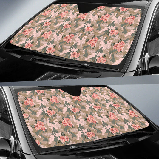Orange Rose Camo Car Auto Sun Shades 212201