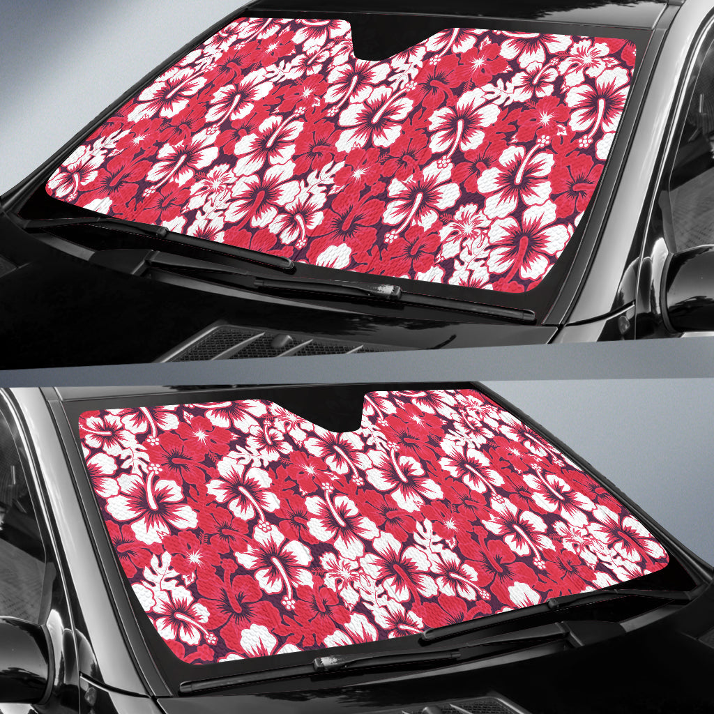Pink Hibiscus Hawaiian Flower Pattern Car Auto Sun Shades 212201
