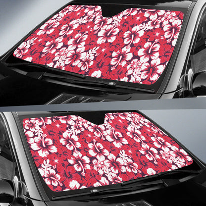 Pink Hibiscus Hawaiian Flower Pattern Car Auto Sun Shades 212201
