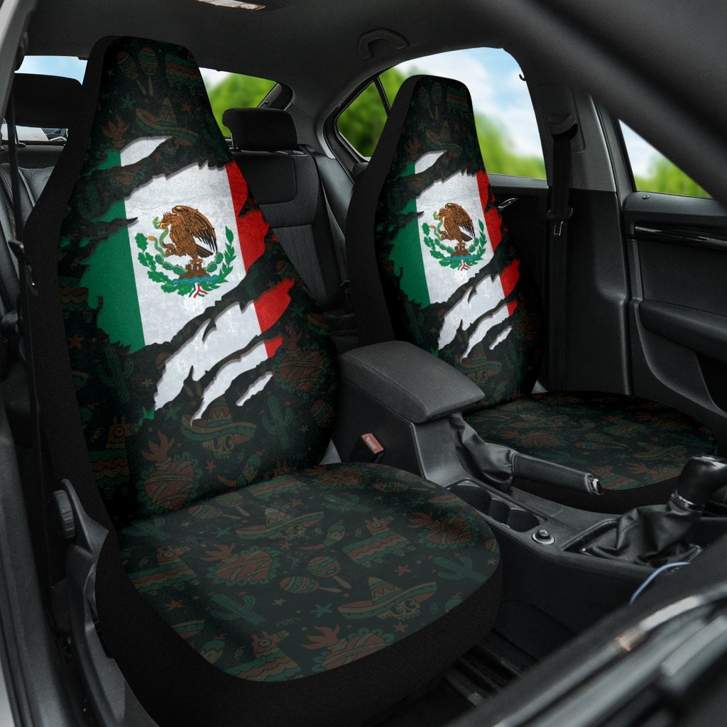 Coat of Arms Mexico Flag Scratch Car Seat Covers 210202