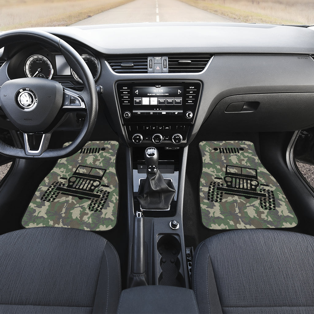 Jeep Offroad Car Floor Mats Camouflage Woodland Style 1 212801