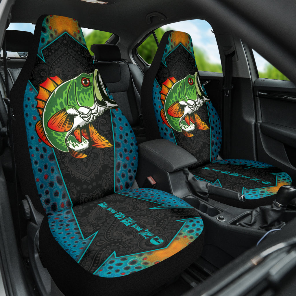 Largemouth Bass Fishing Pattern Printing Car Seat Covers 211201