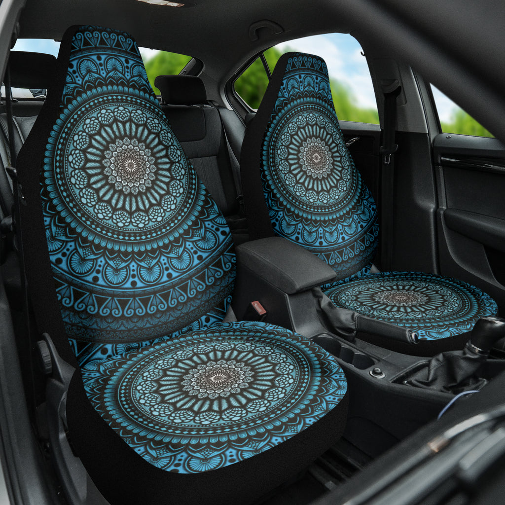 Cyan Mandala Circle Car Seat Covers 212401