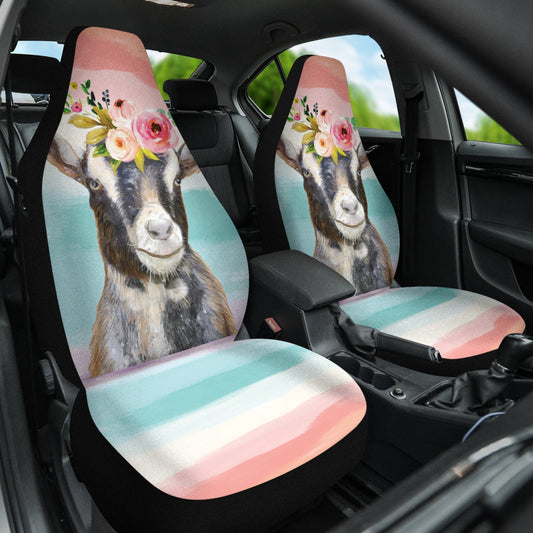 Goat Cute Colorful Watercolor Car Seat Covers 212301