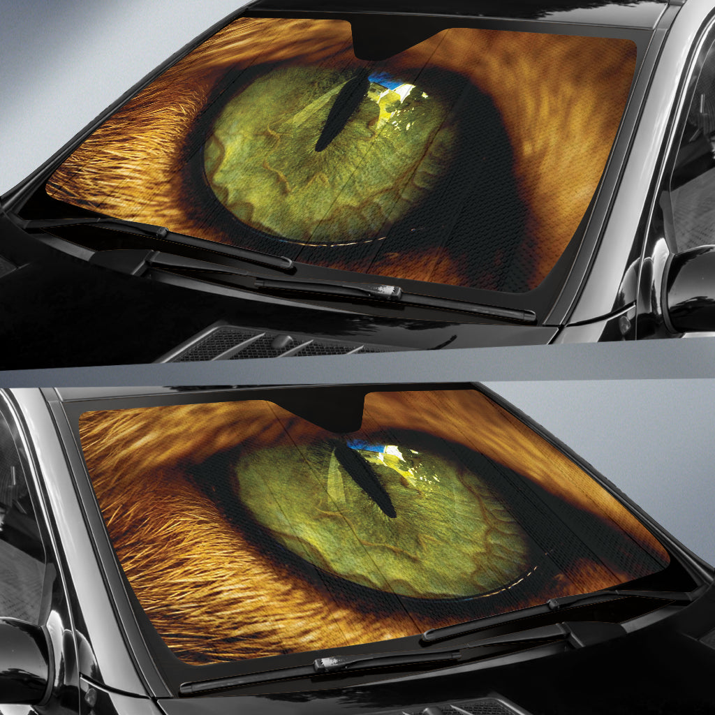 Animals Green Eyes Design in Realistic Style Car Auto Sun Shades 211302