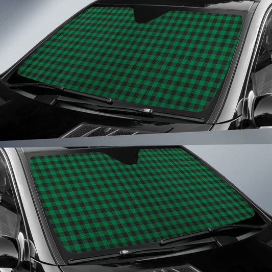 Green And Black Buffalo Plaid Car Auto Sun Shades 210502