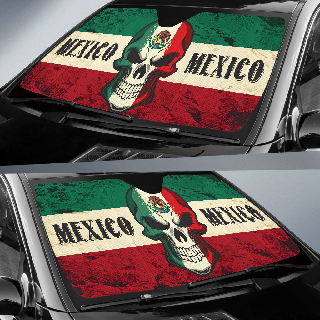 Coat of Arms Mexico Skull Car Auto Sun Shades 210202