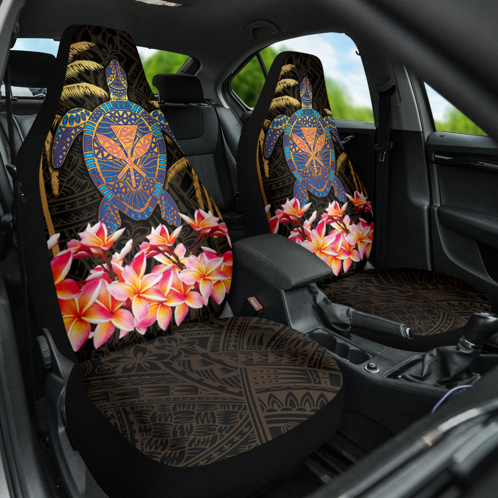 Turtle Kanaka Maoli Plumeria Flower Car Seat Covers 212101