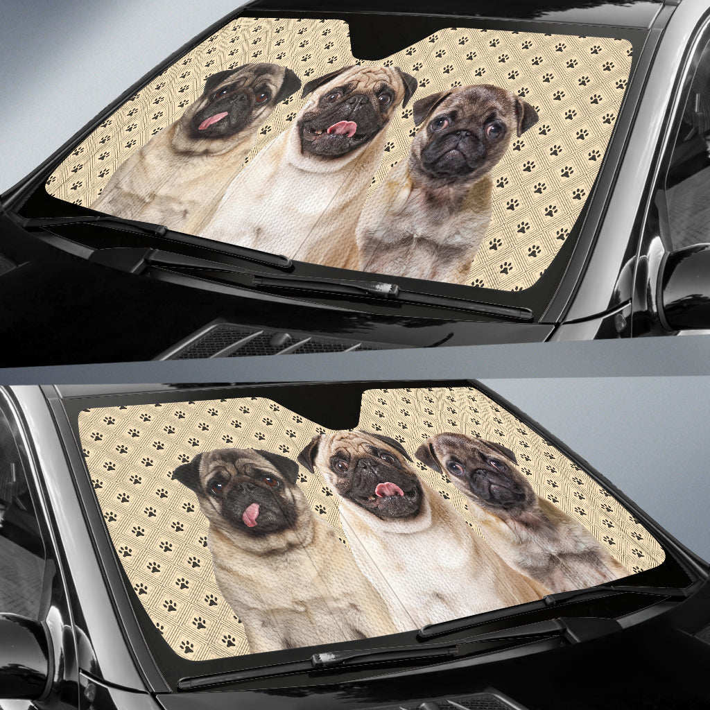 Pug Dog Car Auto Sun Shades Funny Decor Your Car