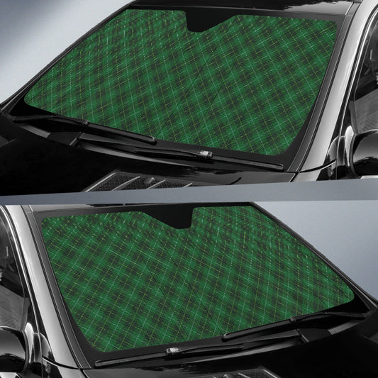 Green Plaid Pattern Car Auto Sun Shades 212401