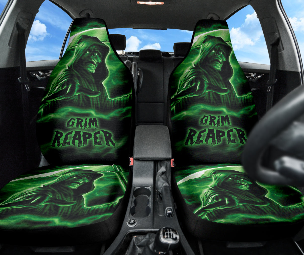 Skull Gothic Horror Grim Reaper Skull Car Seat Covers 211501