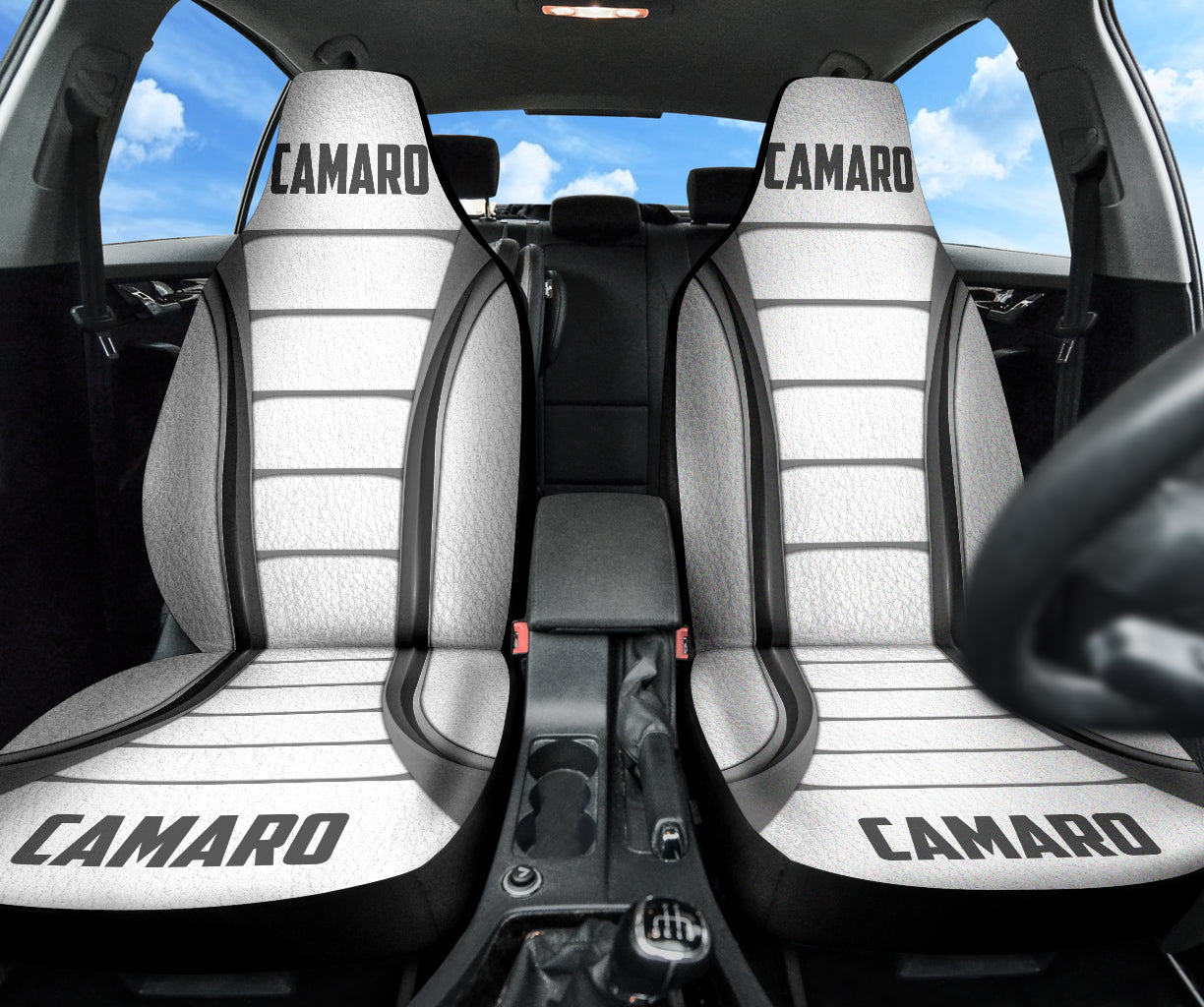 Camaro White Car Seat Covers 211401