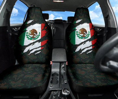 Coat of Arms Mexico Flag Scratch Car Seat Covers 210202