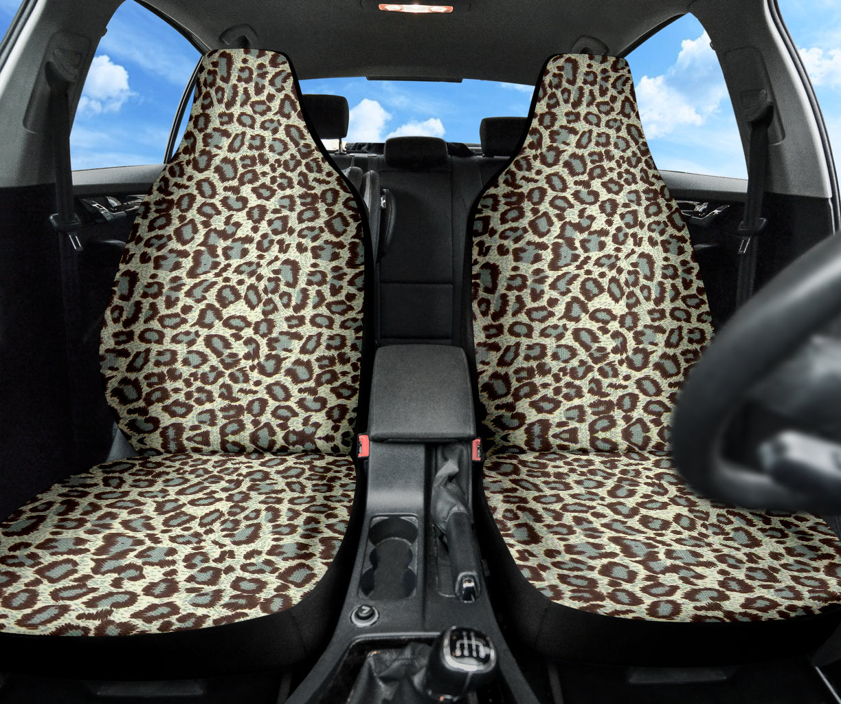 Leopard Gray Skin Car Seat Covers 211701