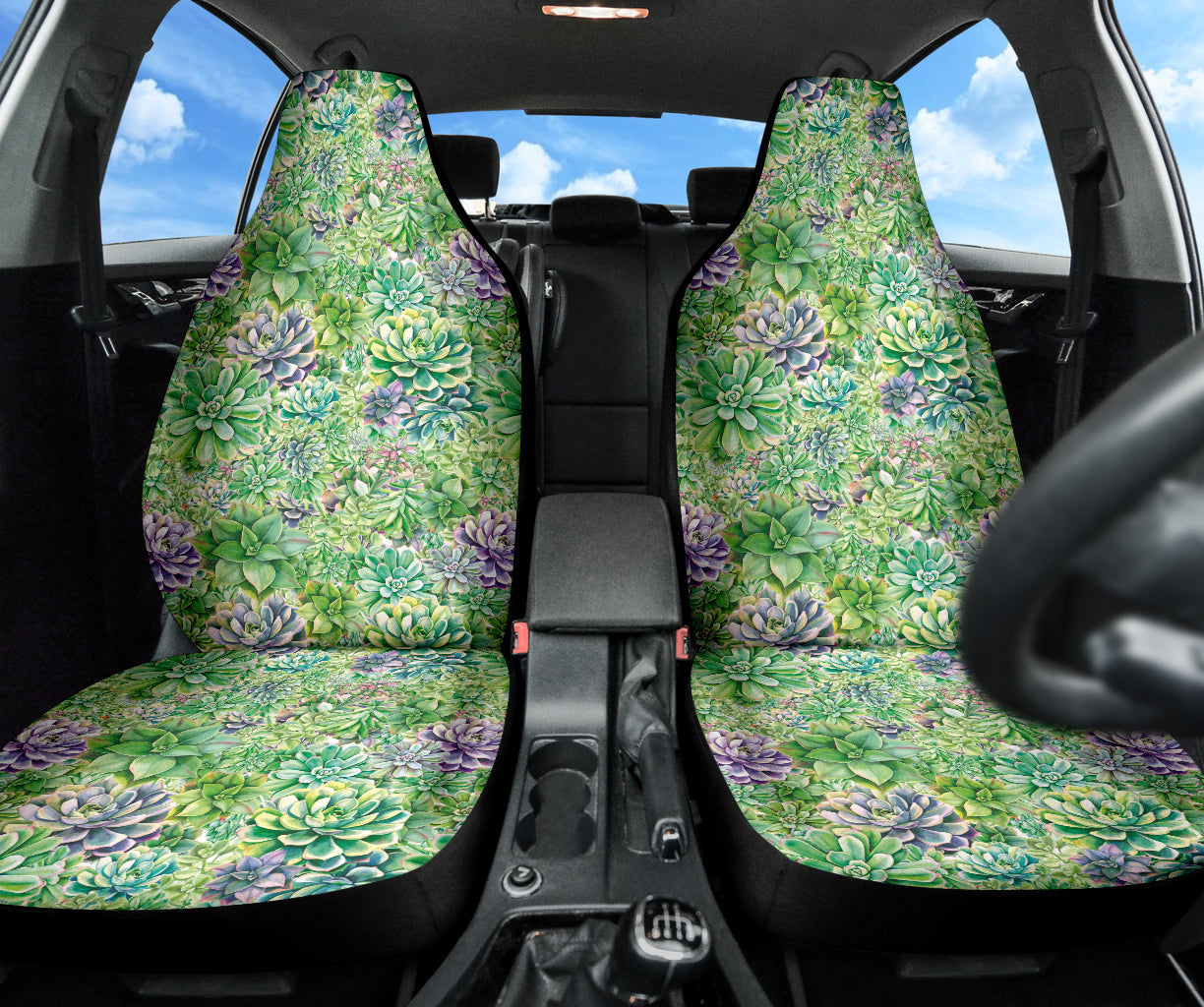 Succulent Natural Watercolor Car Seat Covers 212301
