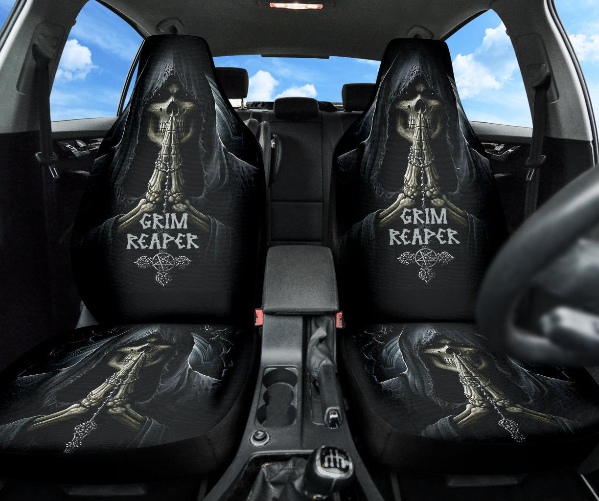Grim Reaper Dark Death Cross Car Seat Covers 211501