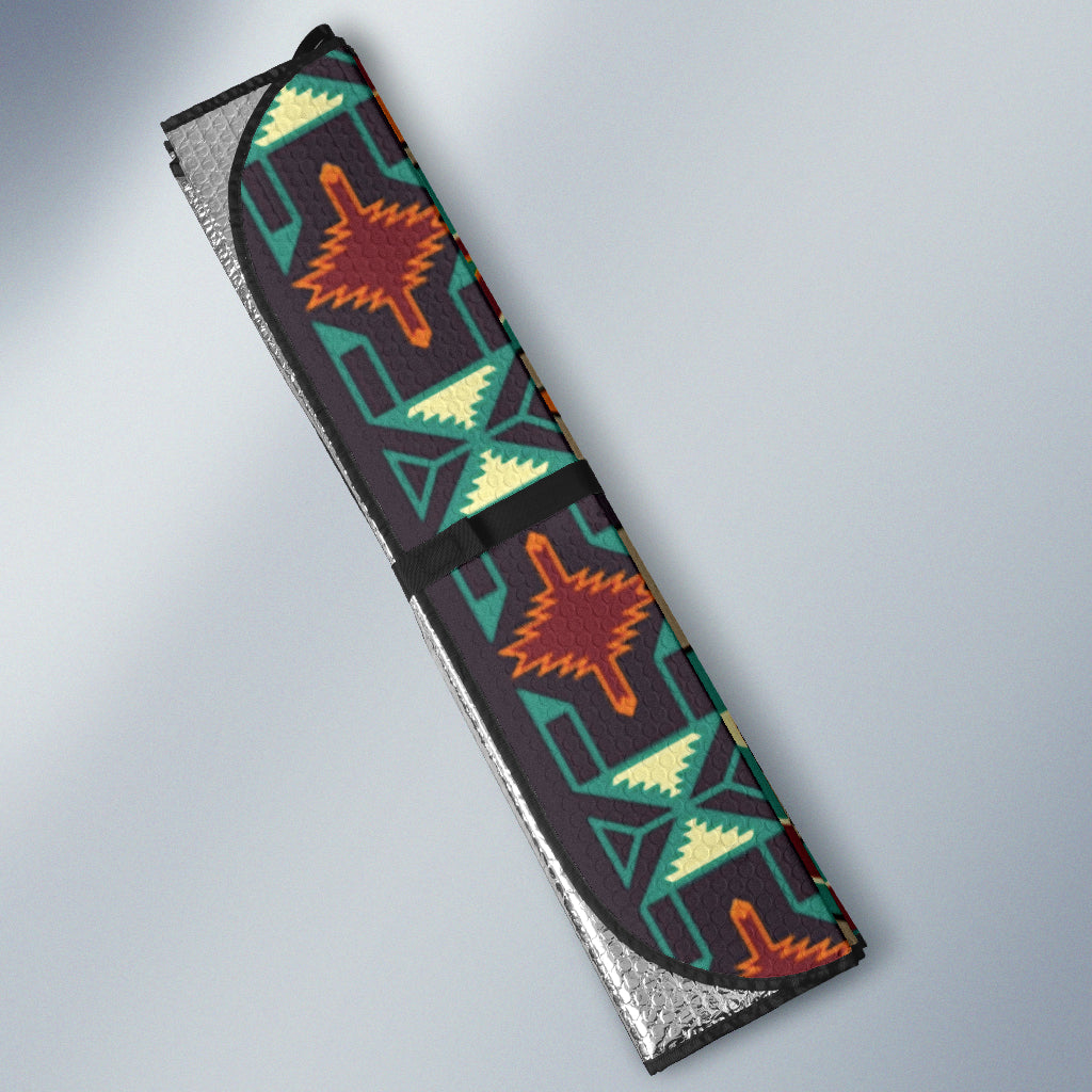 Tribe Blue Pattern Native American Car Auto Sun Shades 212901