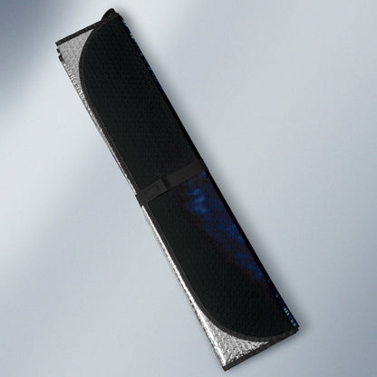 Blue Wolf Eyes Staring from Shadowed Fur Car Auto Sun Shades 211502