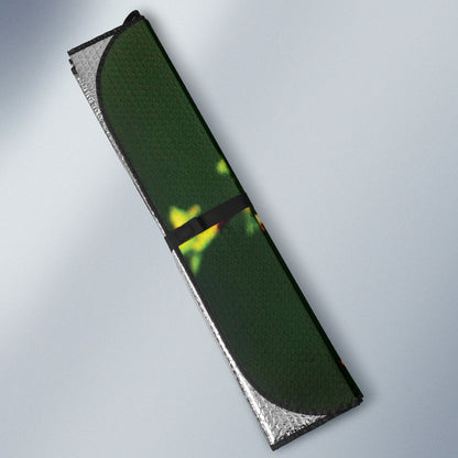 Stylized Polygon Bird Resting on Green Branch Car Auto Sun Shades 211502