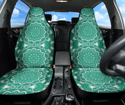 Green Mandala Circle Car Seat Covers 212401