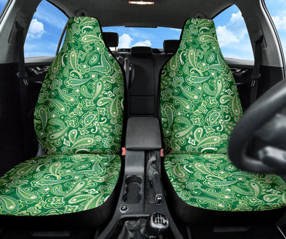Green Paisley Pattern Car Seat Covers 212201