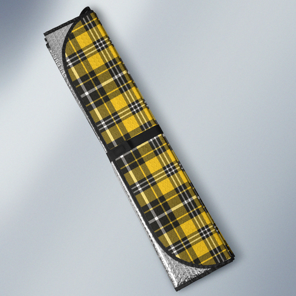 Yellow Black Plaid Pattern Car Auto Sun Shades 212401