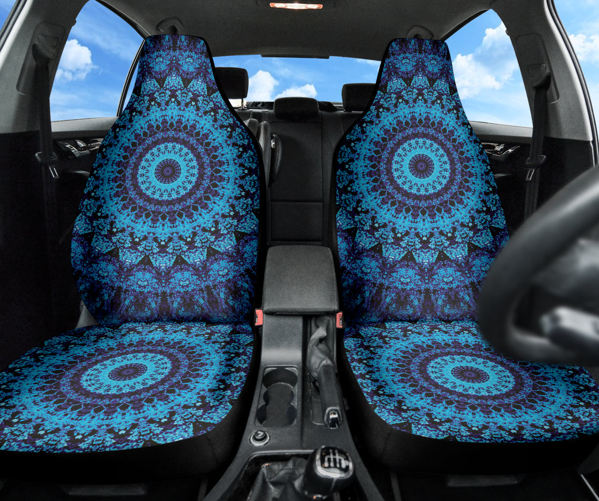 Blue Mandala Circle Car Seat Covers 212401