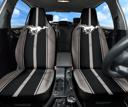 Black Ford Mustang Fastback Muscle Car Seat Covers 210302