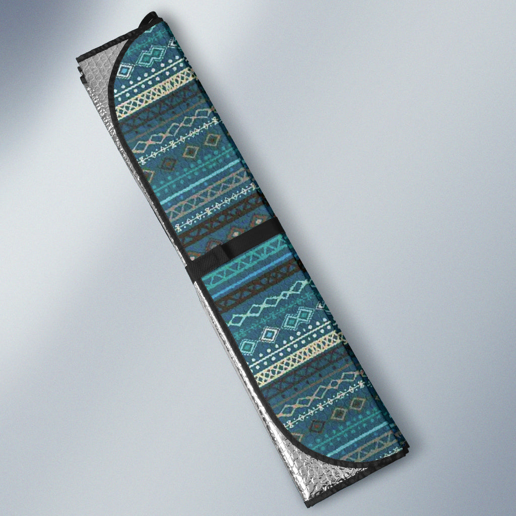 Light Green Teal Boho Stripes Decor Car Auto Sun Shades 212901